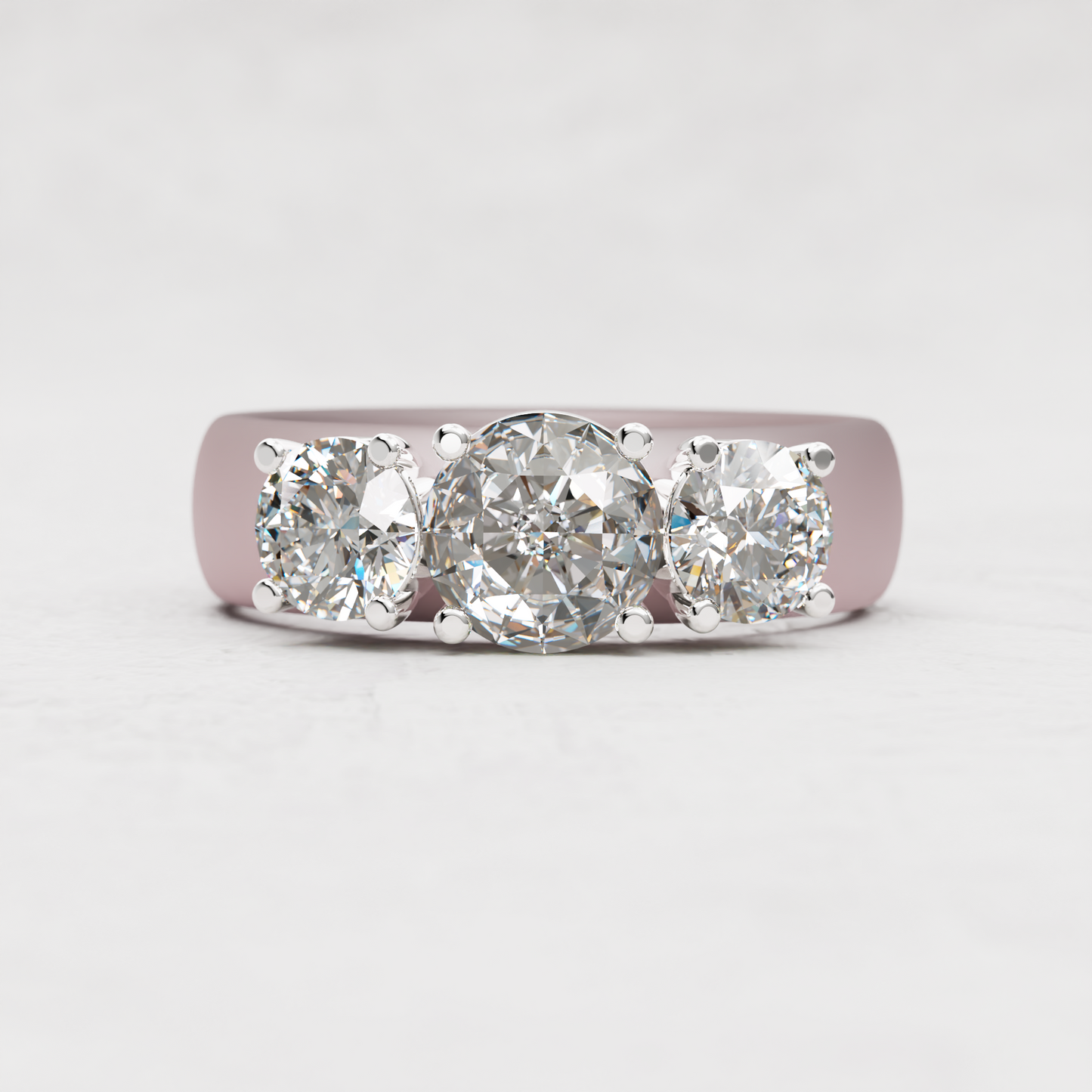 3 Stone Moissanite Ring | 2 Carat TW