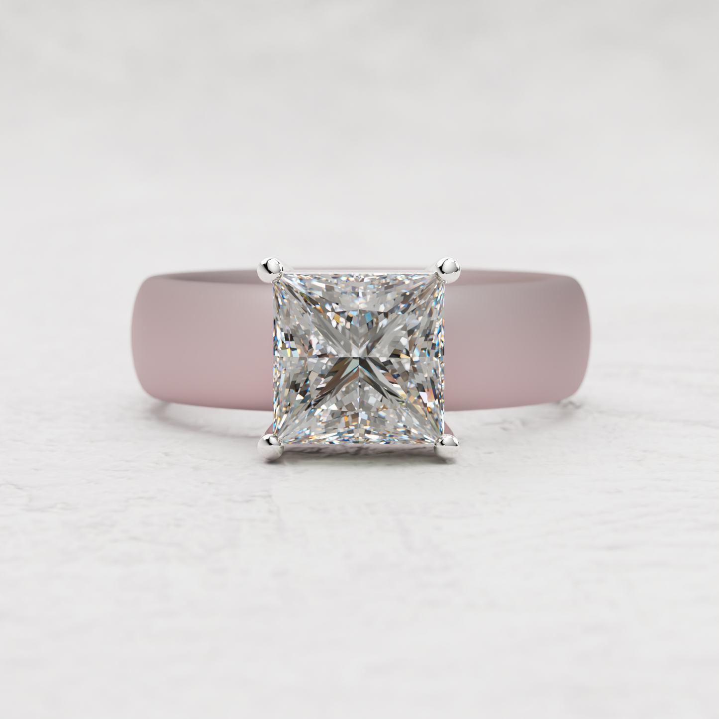 Princess Cut Moissanite Silicone Ring | 2 Carat