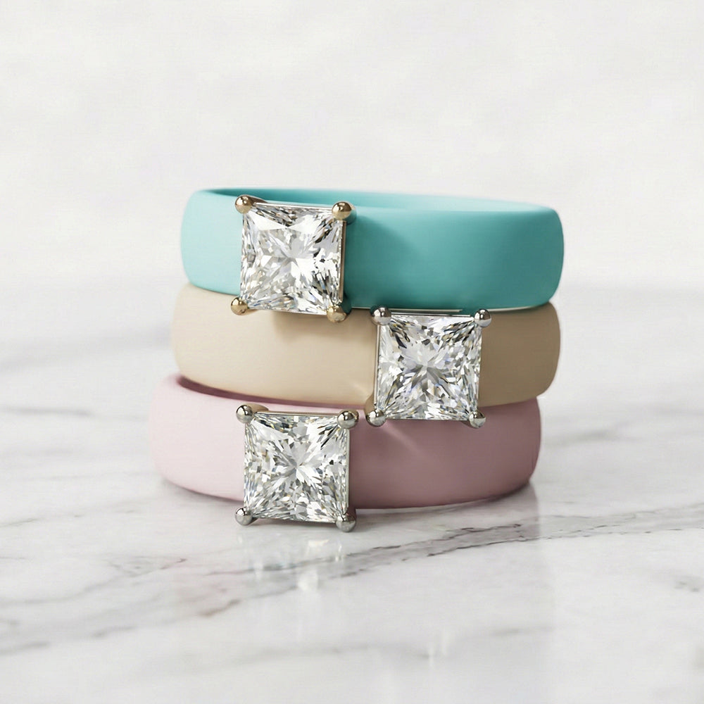 Princess Cut Diamond Silicone Ring | .50 Carat