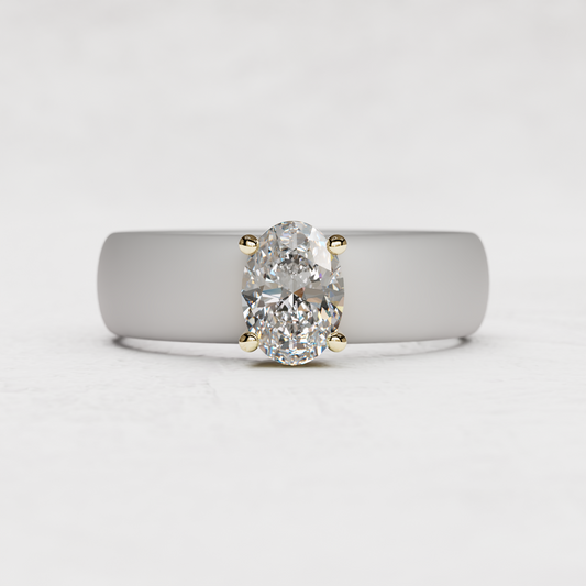 Oval Moissanite Silicone Ring | 1 Carat