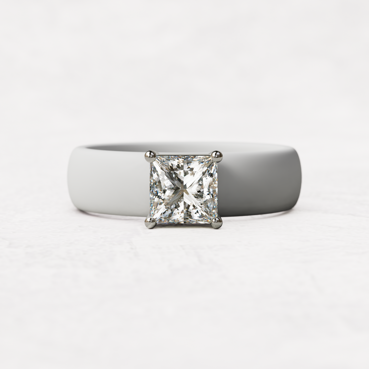 Princess Cut Diamond Silicone Ring | 1 Carat