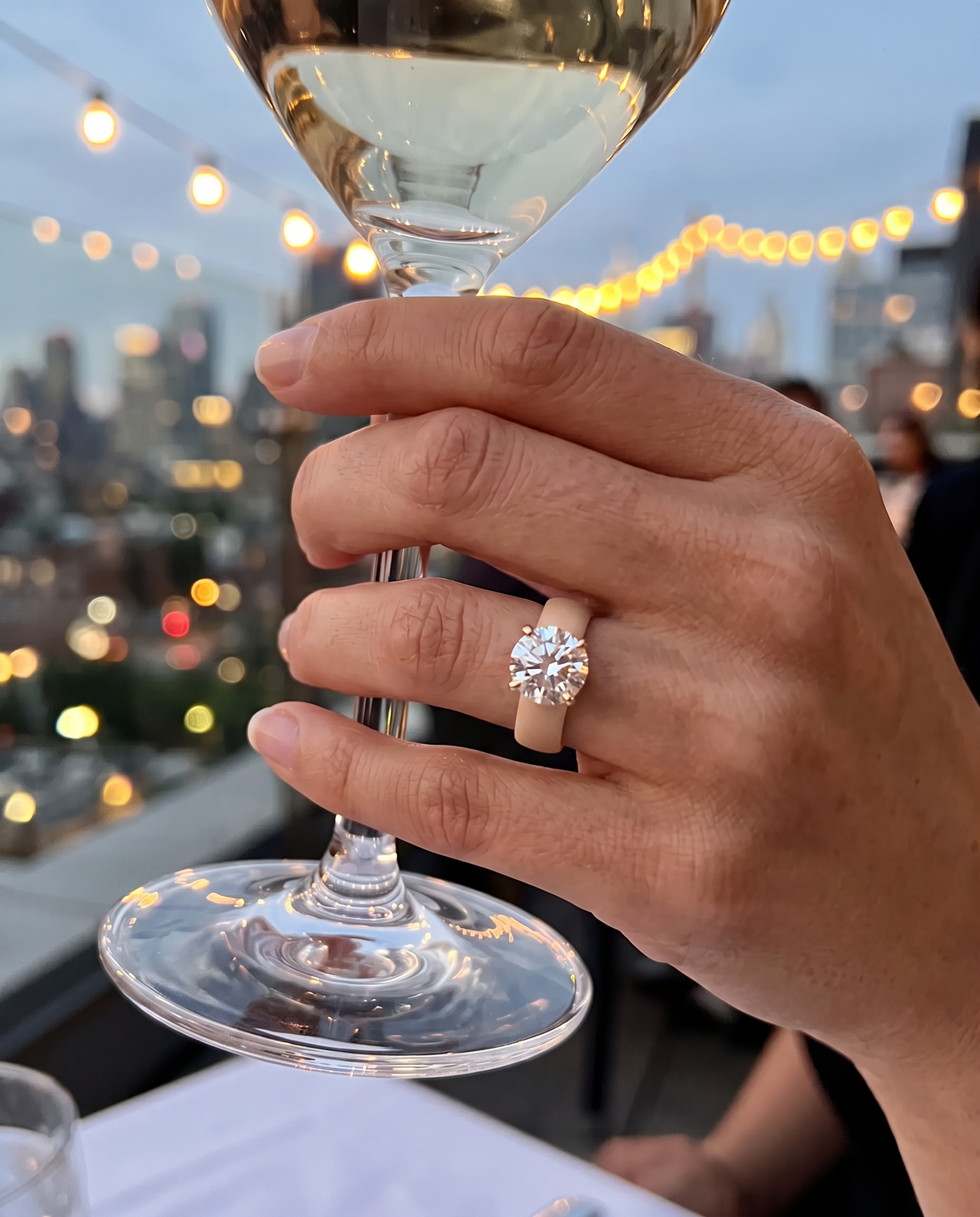 Round Moissanite Silicone Ring | 2 Carat