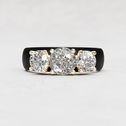 3 Stone Moissanite Ring | 2 Carat TW