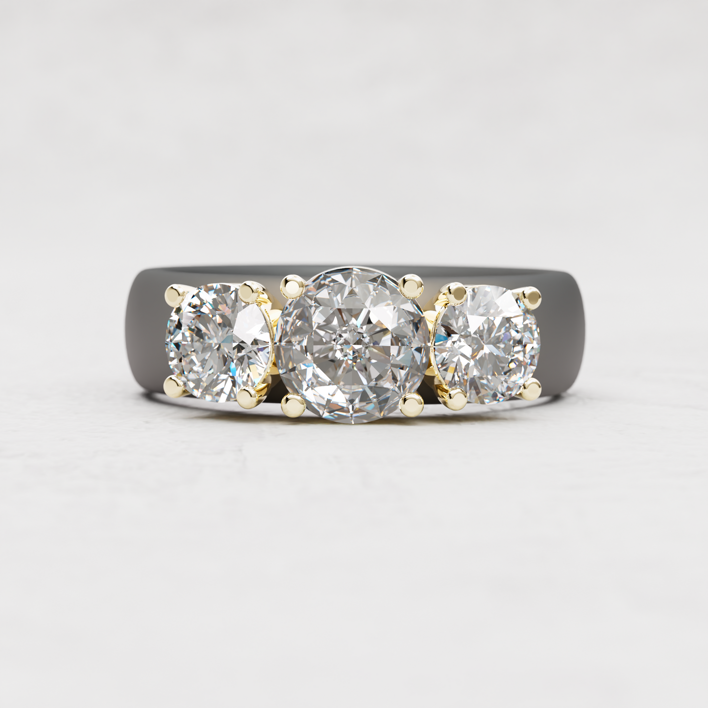 3 Stone Moissanite Ring | 2 Carat TW