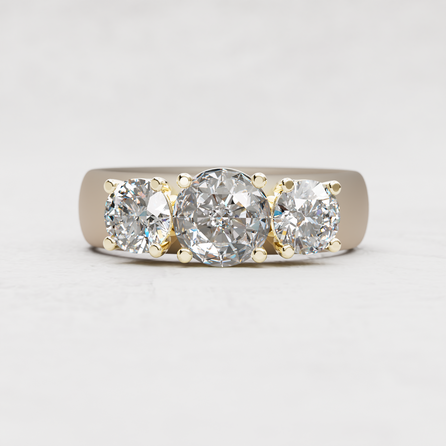 3 Stone Moissanite Ring | 2 Carat TW