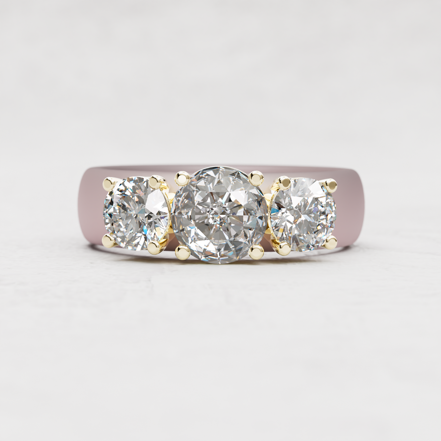 3 Stone Moissanite Ring | 2 Carat TW