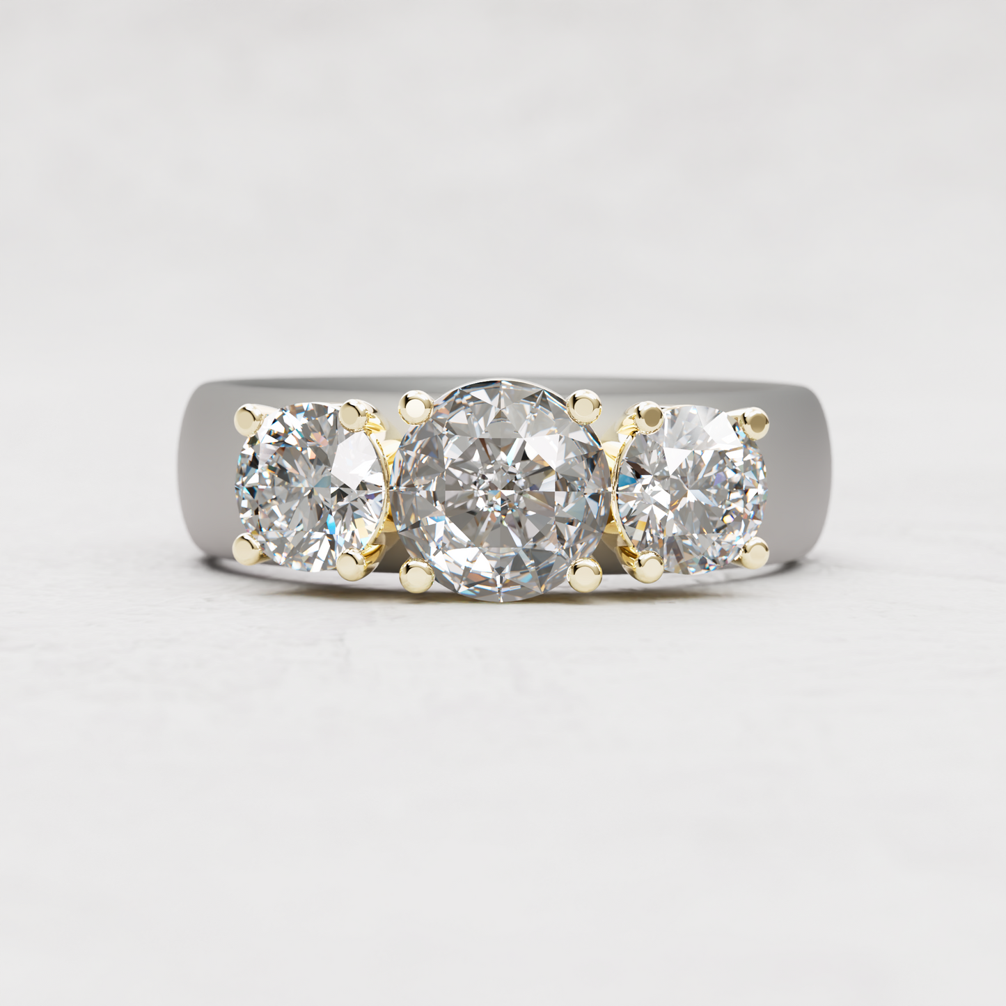 3 Stone Moissanite Ring | 2 Carat TW