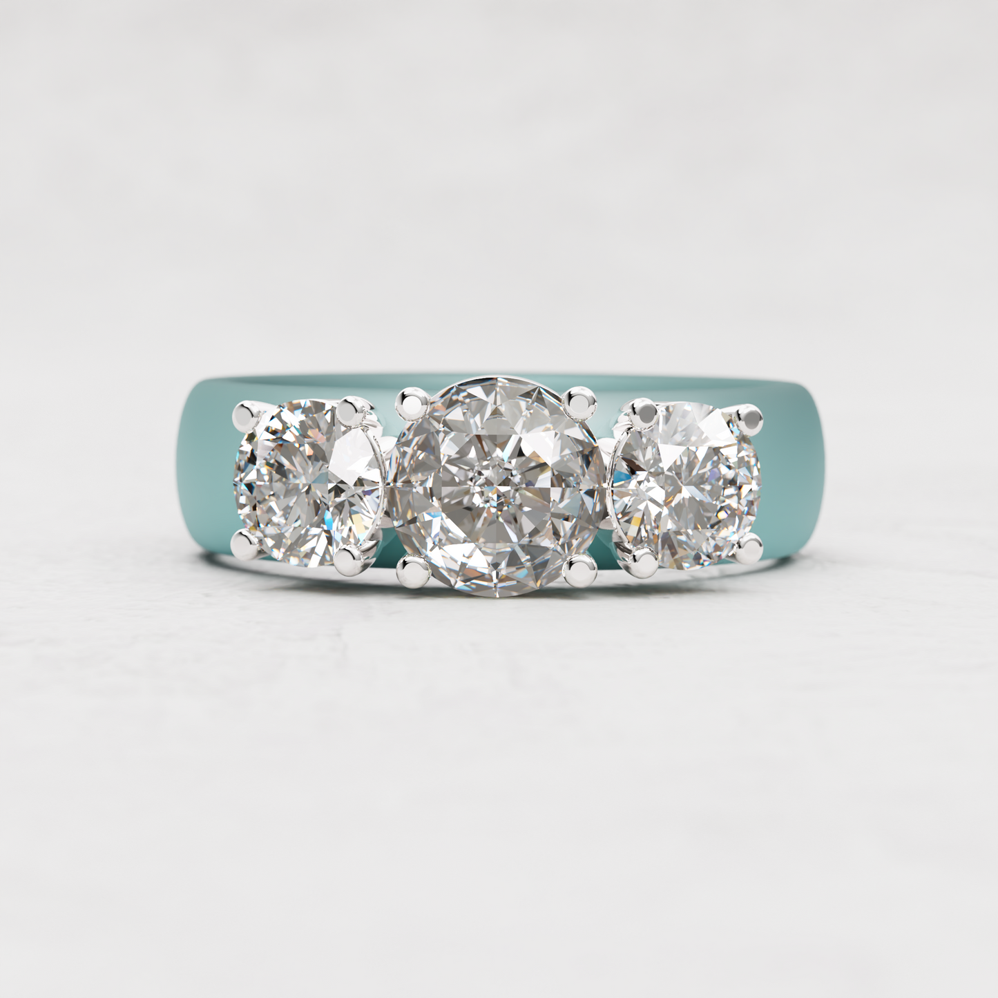 3 Stone Moissanite Ring | 2 Carat TW