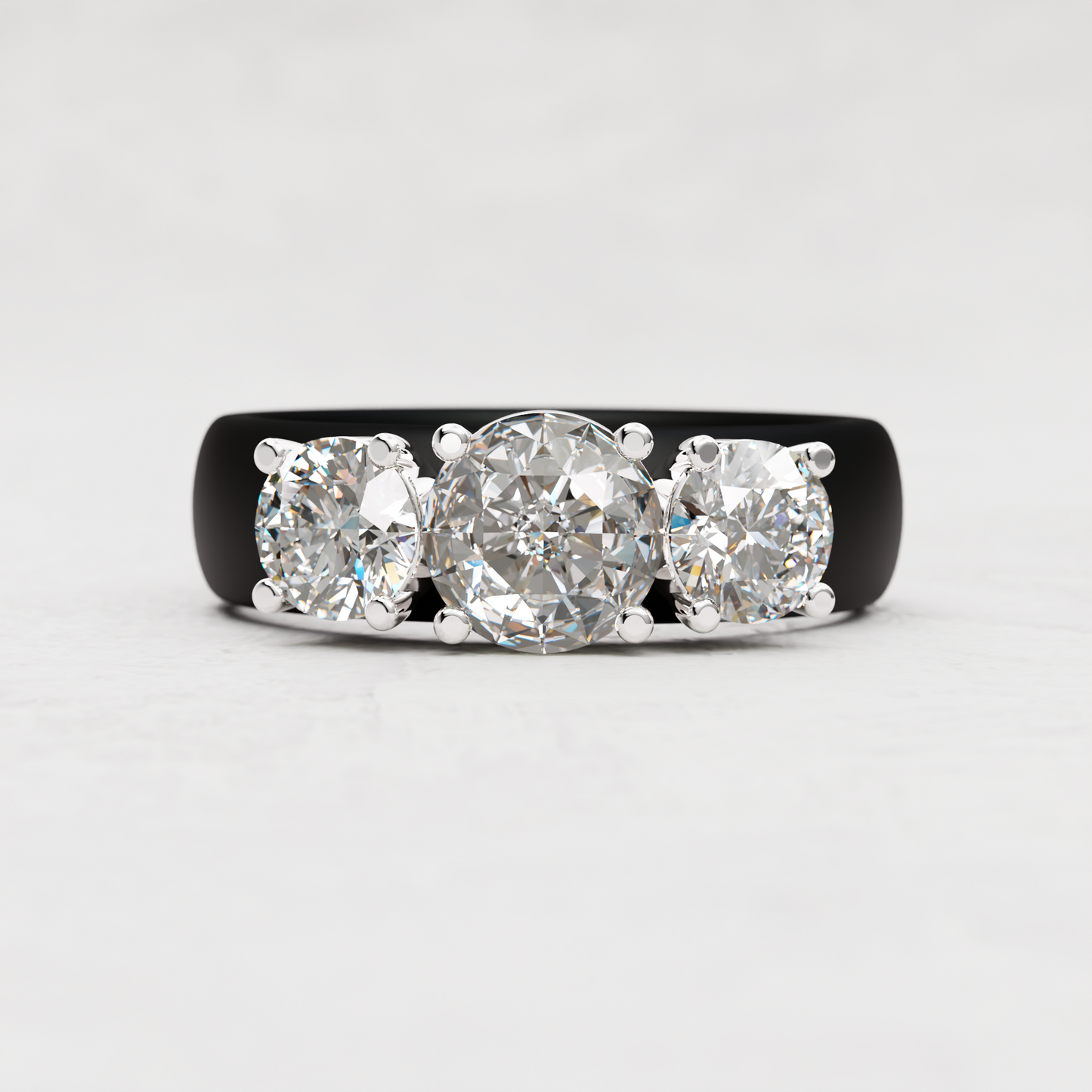 3 Stone Moissanite Ring | 2 Carat TW