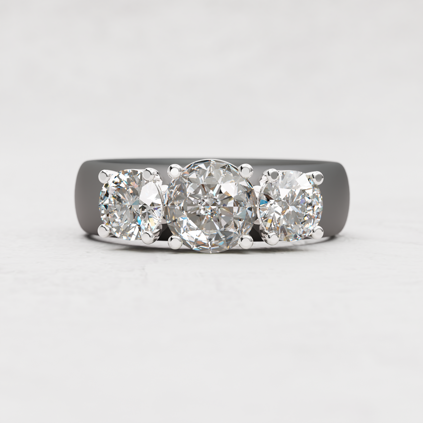 3 Stone Moissanite Ring | 2 Carat TW