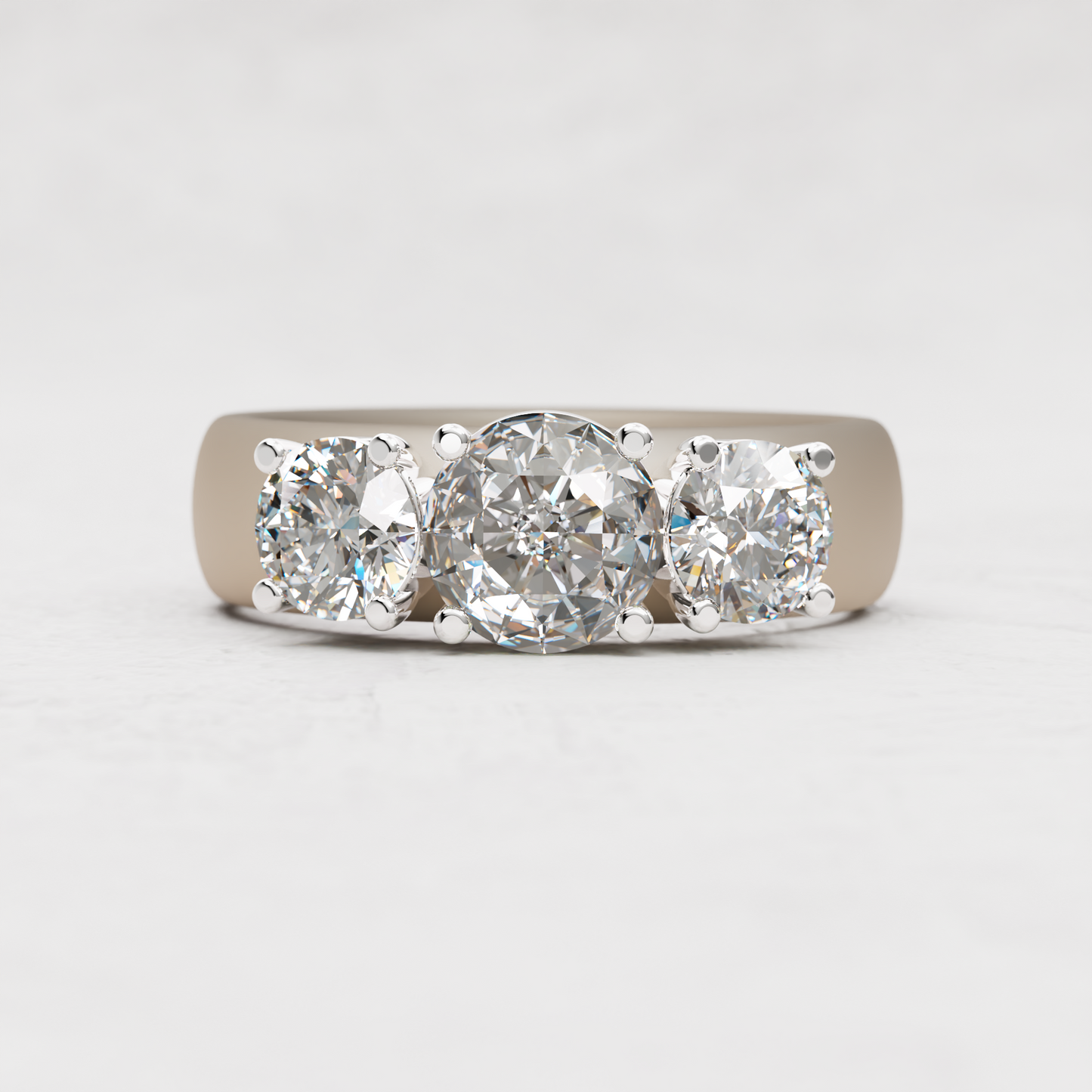 3 Stone Moissanite Ring | 2 Carat TW