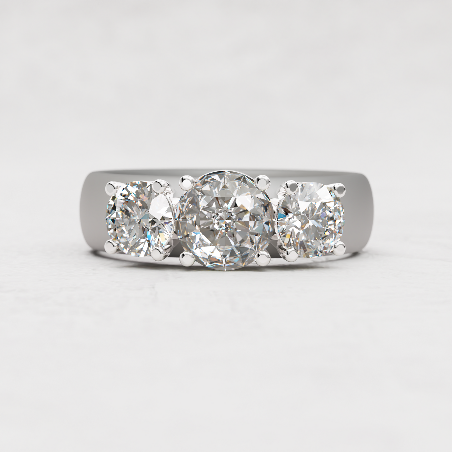 3 Stone Moissanite Ring | 2 Carat TW