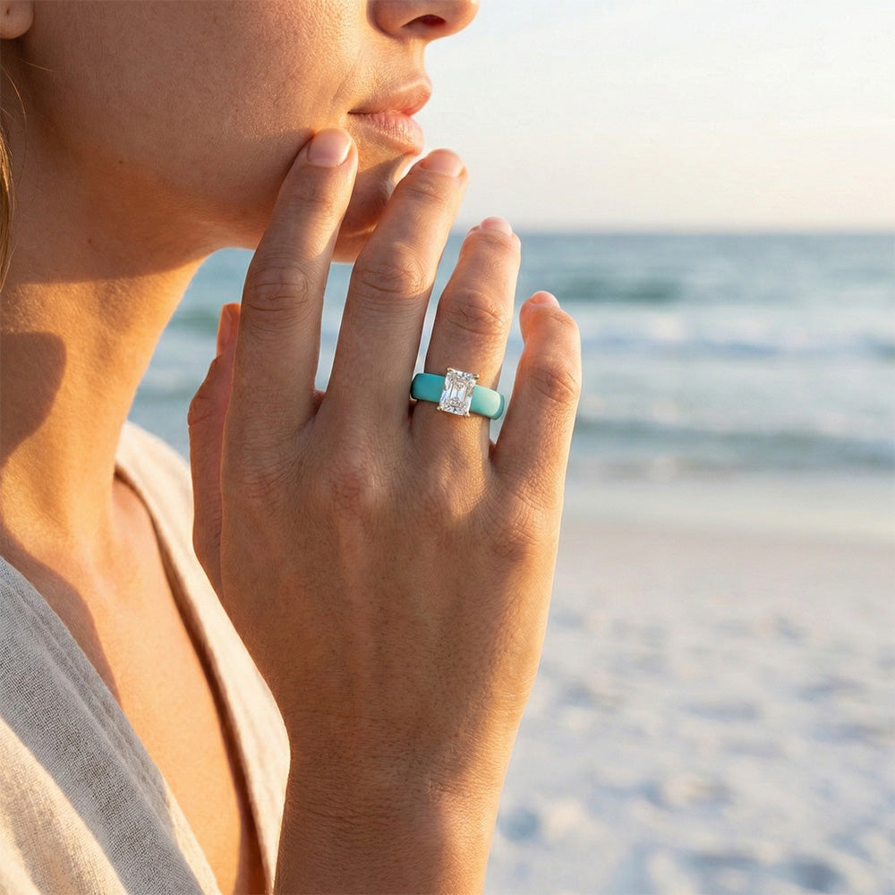 Radiant Diamond Silicone Ring | 1 Carat