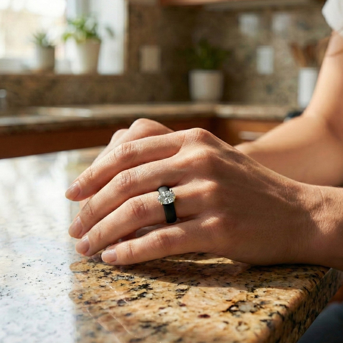 Oval Diamond Silicone Ring | 1 Carat