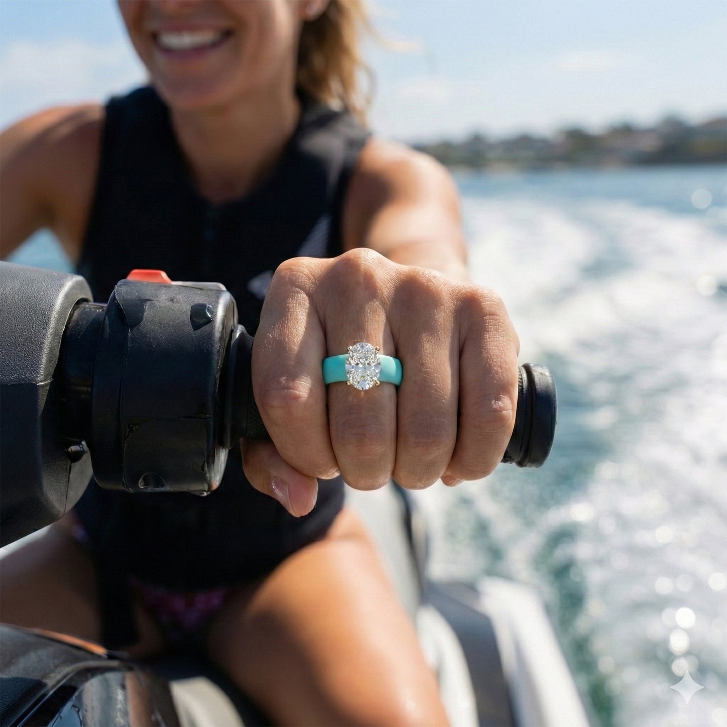 Oval Diamond Silicone Ring | 1 Carat