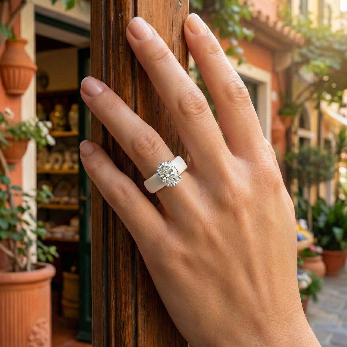 Oval Diamond Silicone Ring | 1 Carat