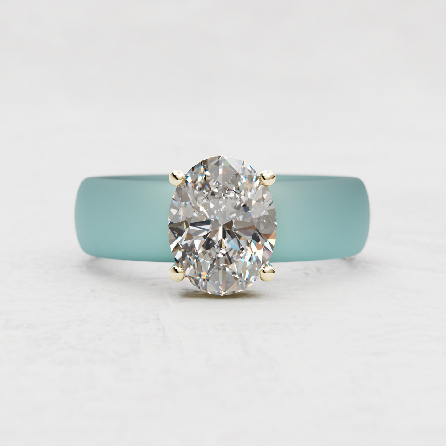 Oval Moissanite Silicone Ring | 2 Carat