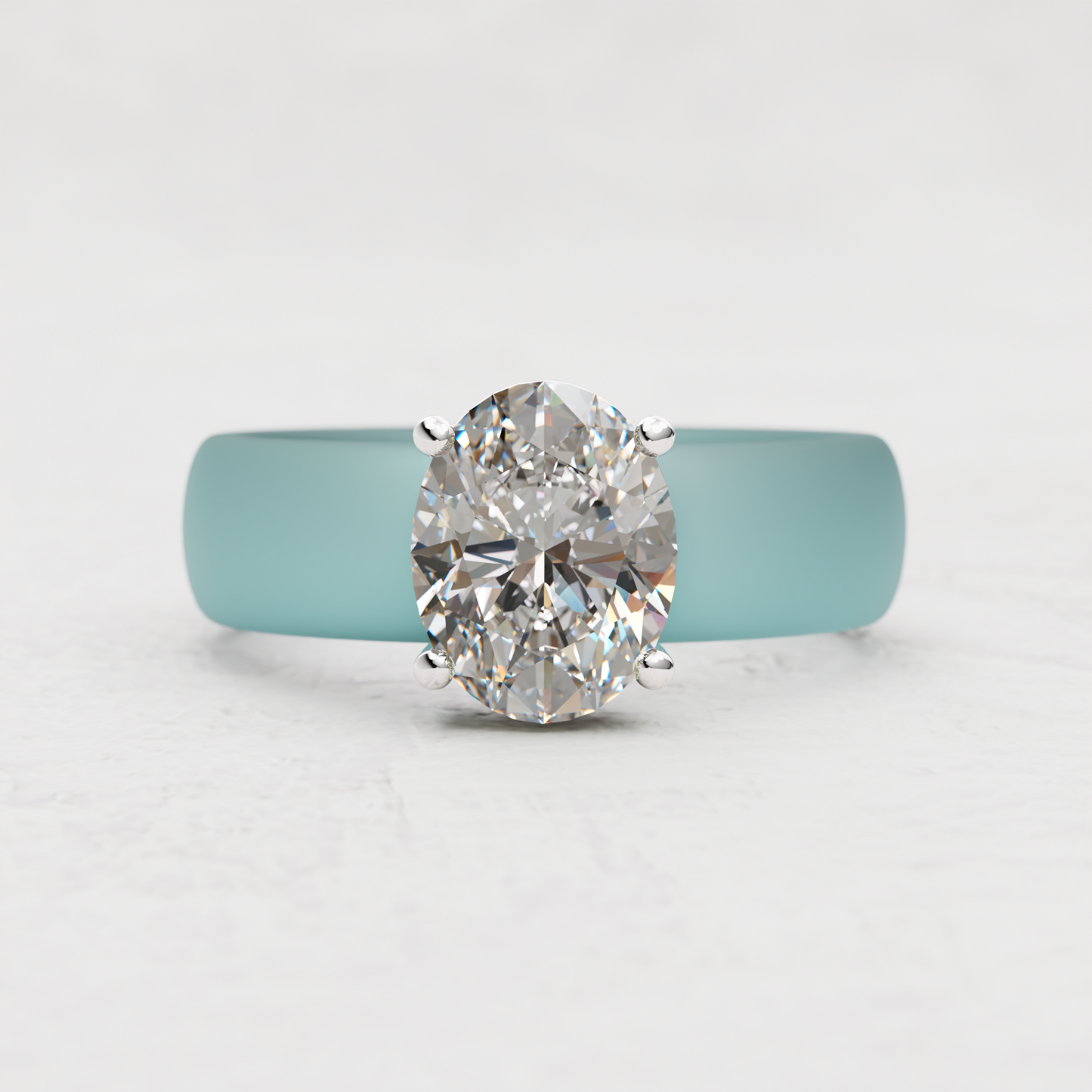 Oval Moissanite Silicone Ring | 2 Carat