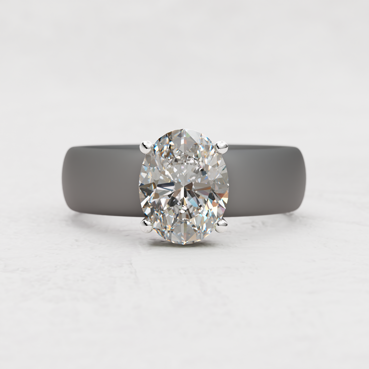 Oval Moissanite Silicone Ring | 2 Carat