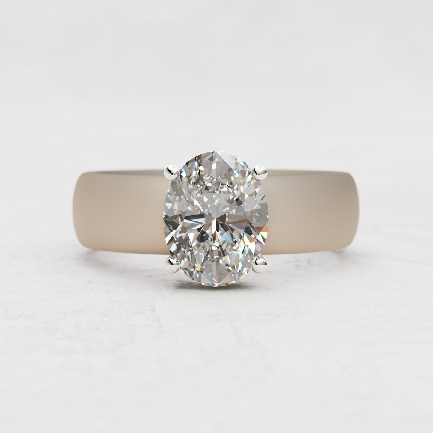 Oval Moissanite Silicone Ring | 2 Carat