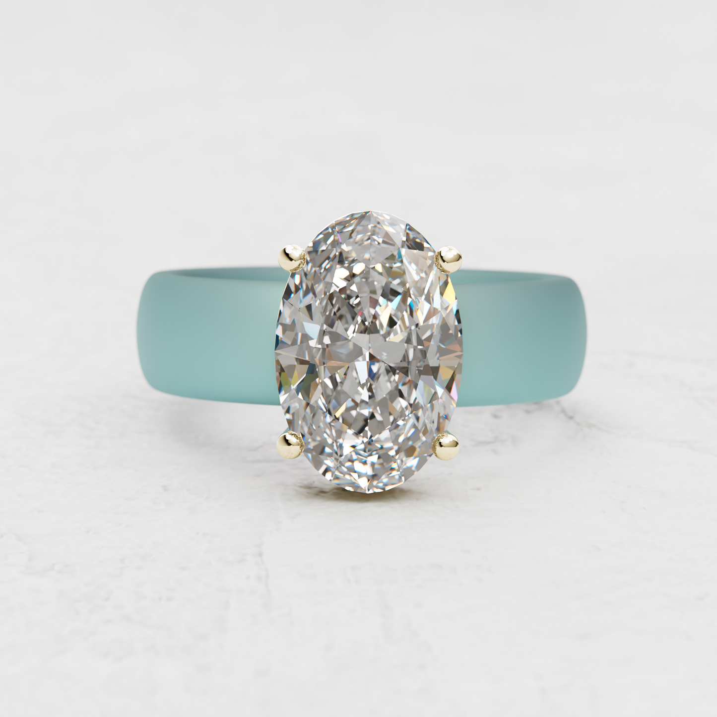 Oval Moissanite Silicone Ring | 4.5 Carat