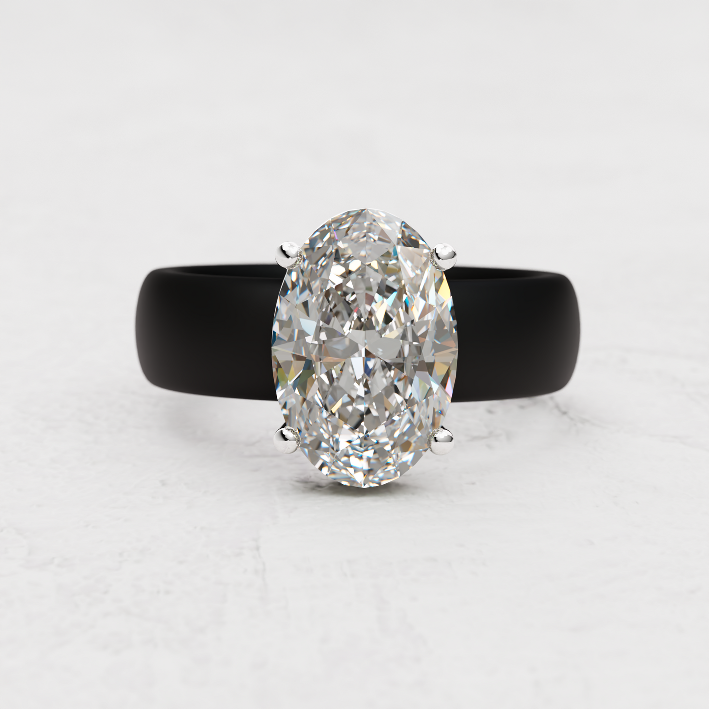 Oval Moissanite Silicone Ring | 4.5 Carat