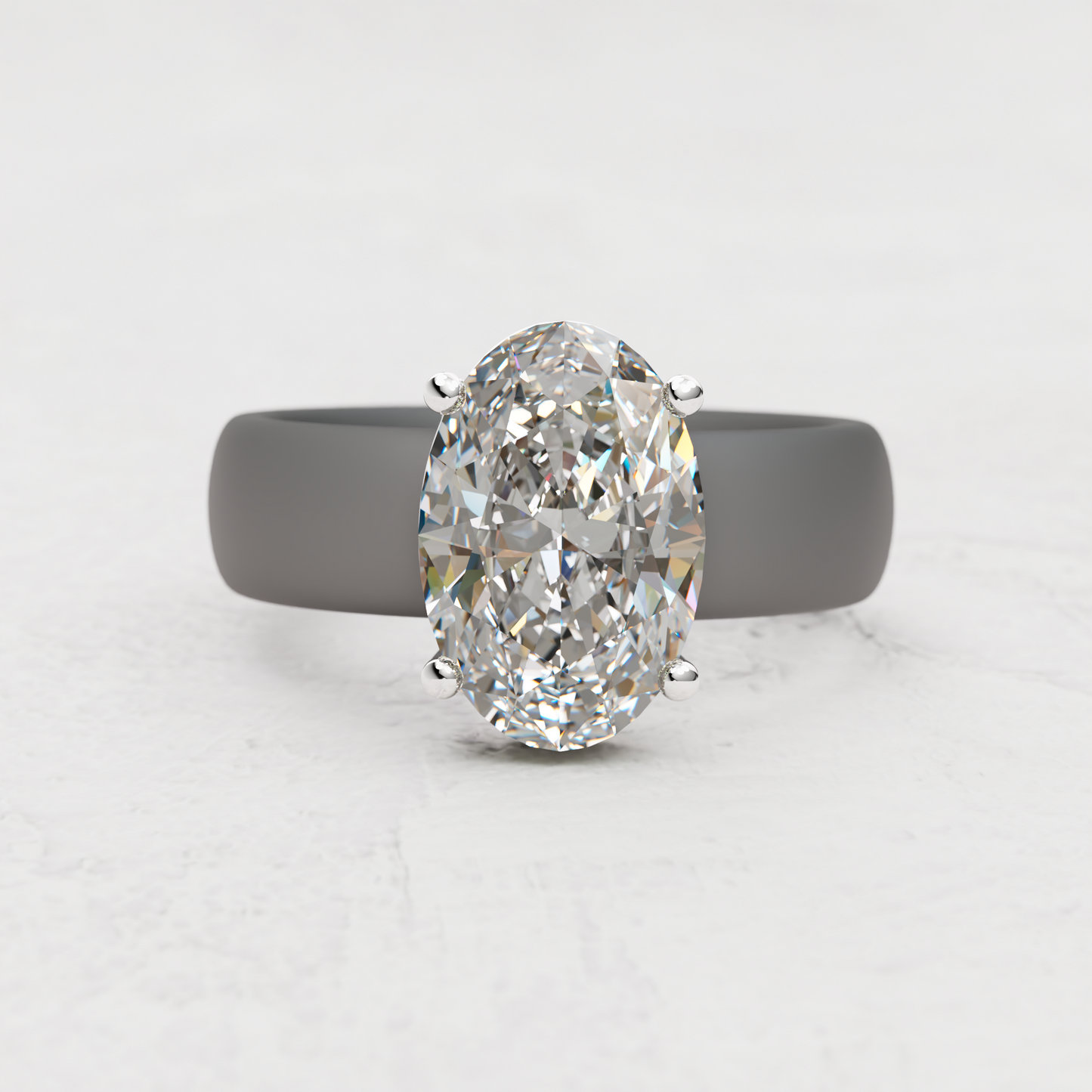 Oval Moissanite Silicone Ring | 4.5 Carat
