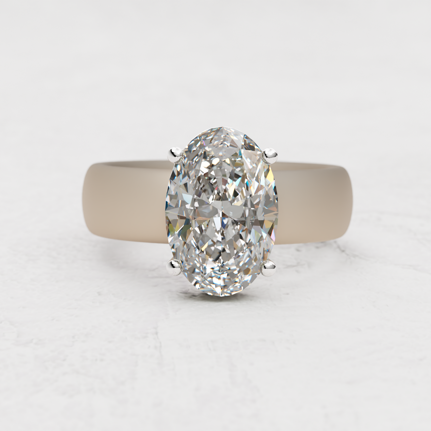 Oval Moissanite Silicone Ring | 4.5 Carat