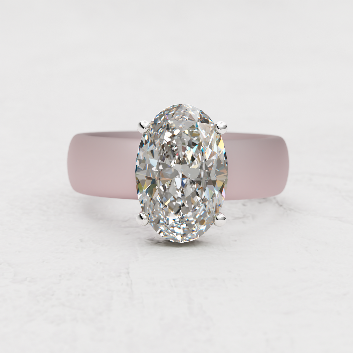 Oval Moissanite Silicone Ring | 4.5 Carat