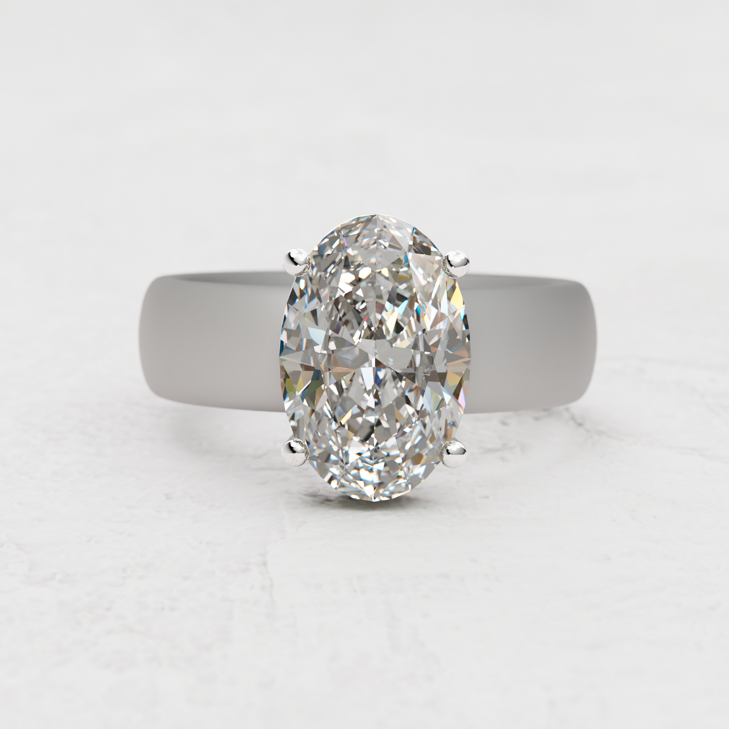 Oval Moissanite Silicone Ring | 4.5 Carat