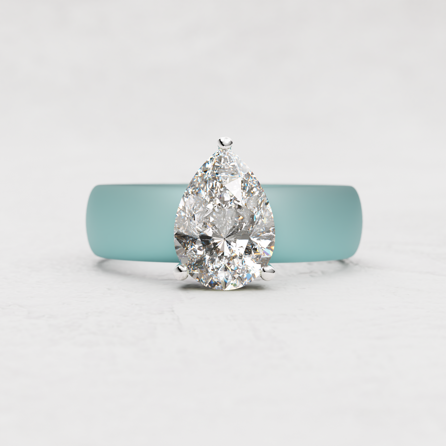 Pear Moissanite Silicone Ring | 2 Carat