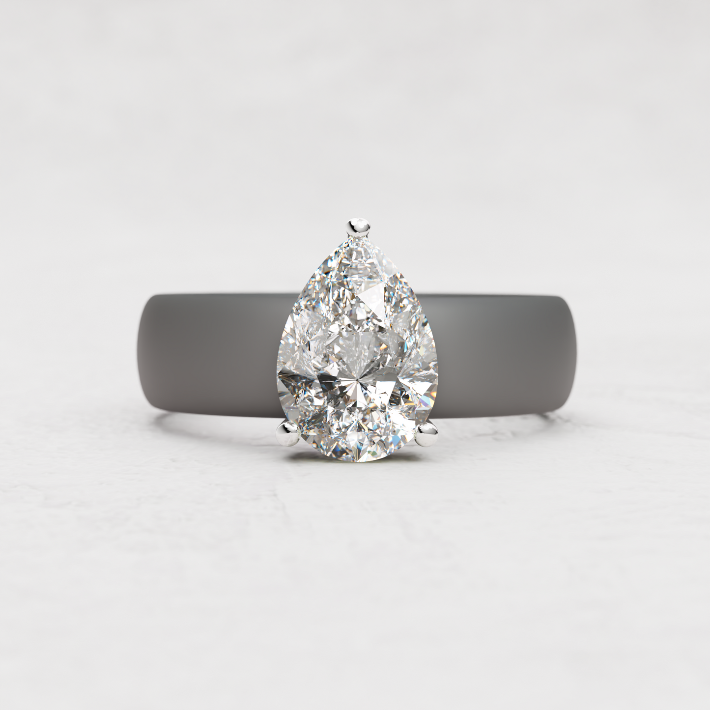 Pear Moissanite Silicone Ring | 2 Carat