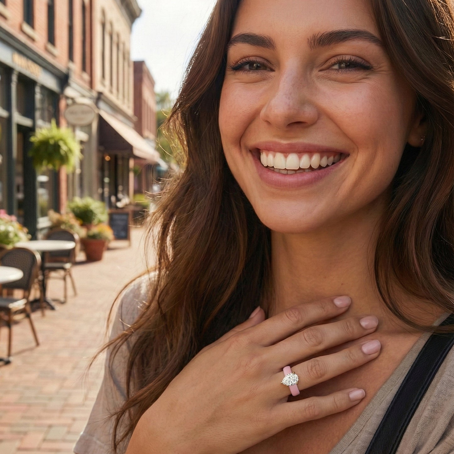 Pear Diamond Silicone Ring | 1 Carat