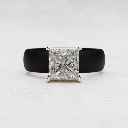 Princess Cut Moissanite Silicone Ring | 2 Carat