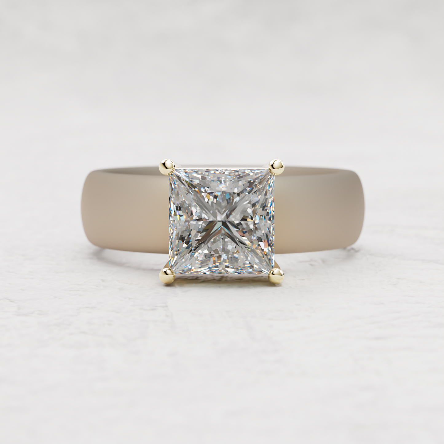 Princess Cut Moissanite Silicone Ring | 2 Carat
