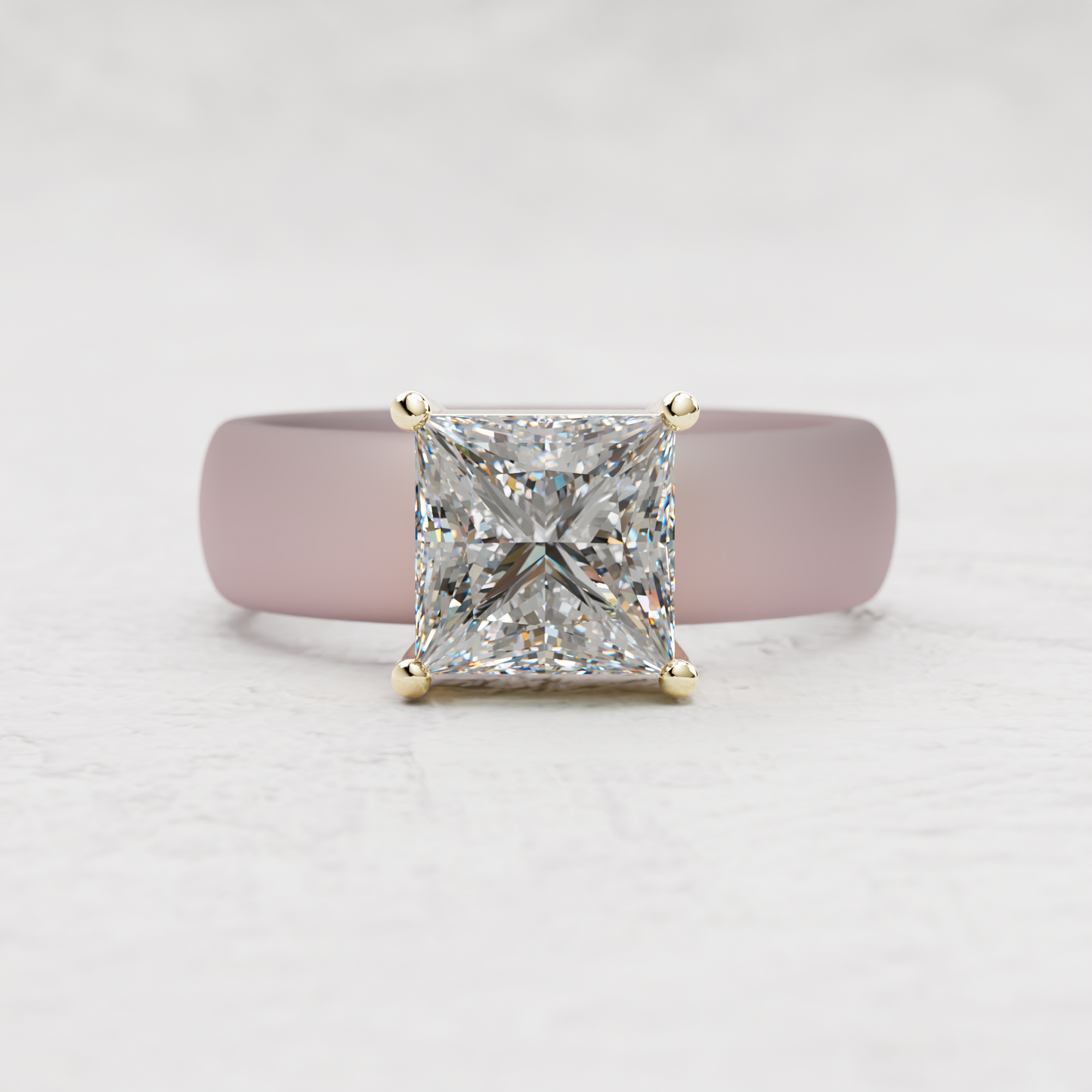 Princess Cut Moissanite Silicone Ring | 2 Carat