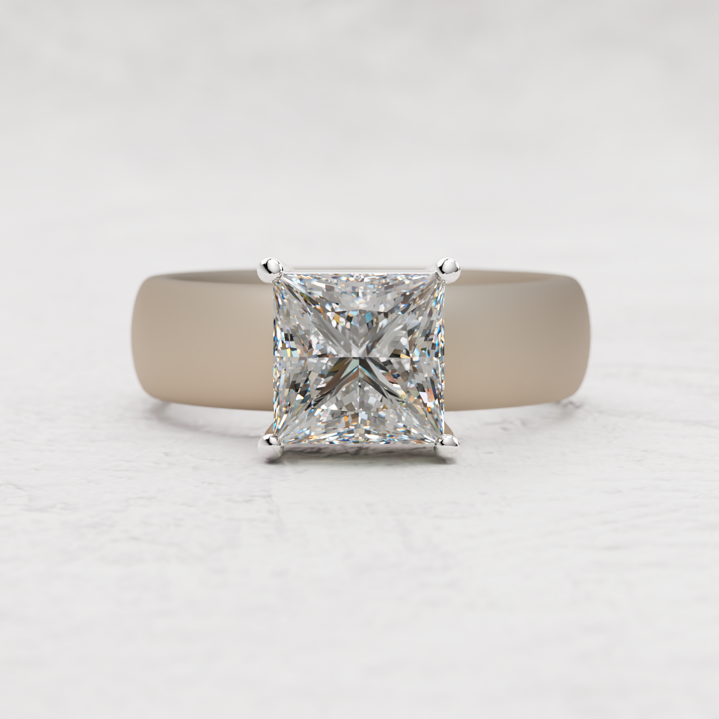 Princess Cut Moissanite Silicone Ring | 2 Carat