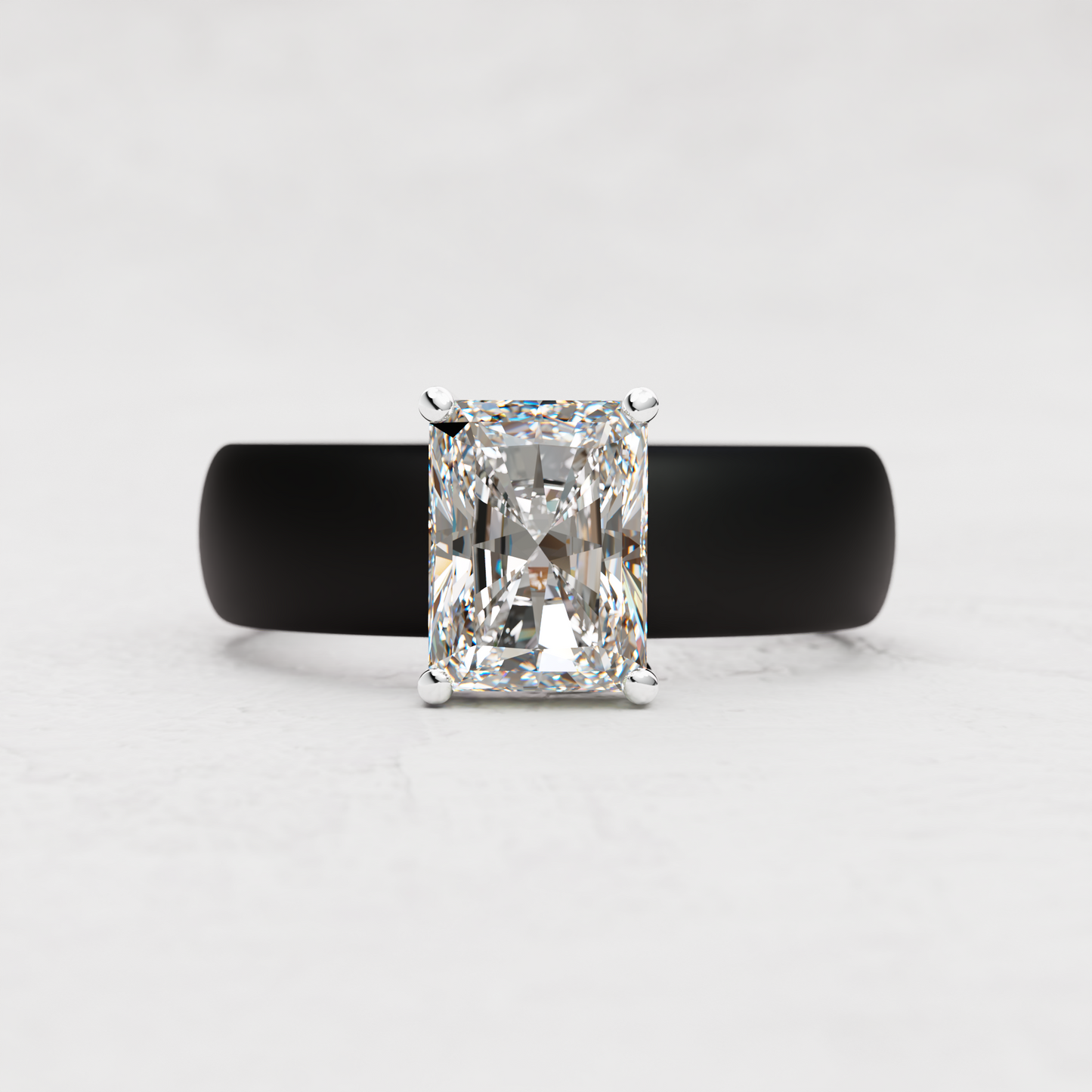 Radiant Moissanite Silicone Ring | 2 Carat