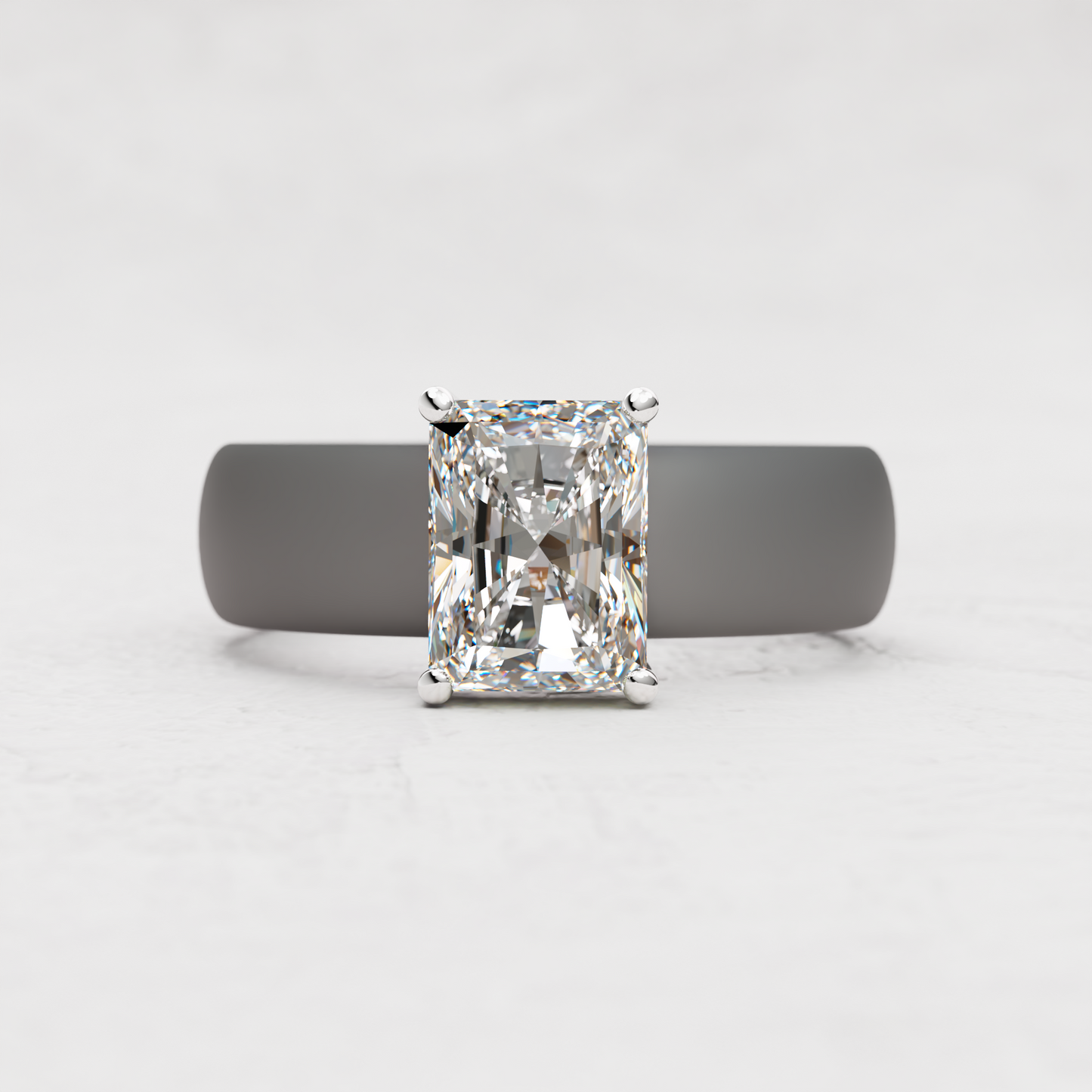 Radiant Moissanite Silicone Ring | 2 Carat