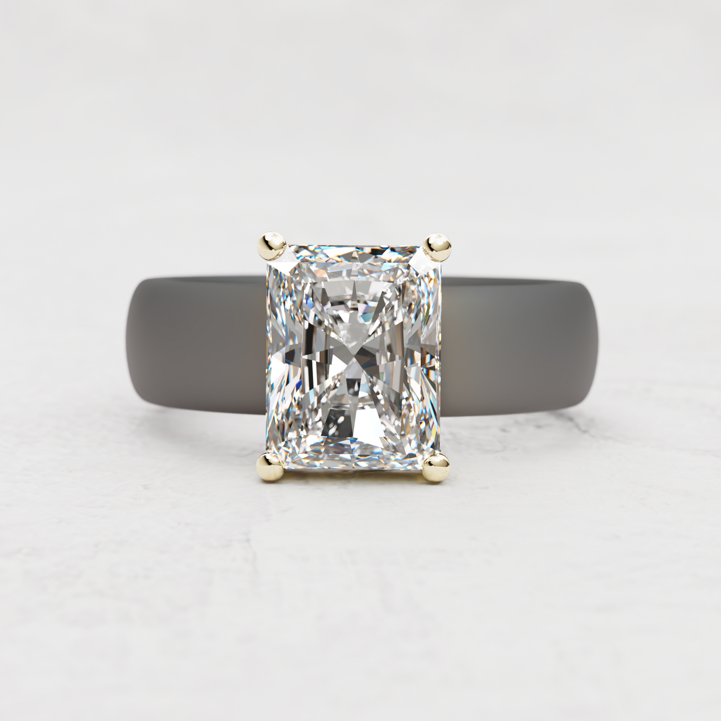 Radiant Moissanite Silicone Ring | 3 Carat