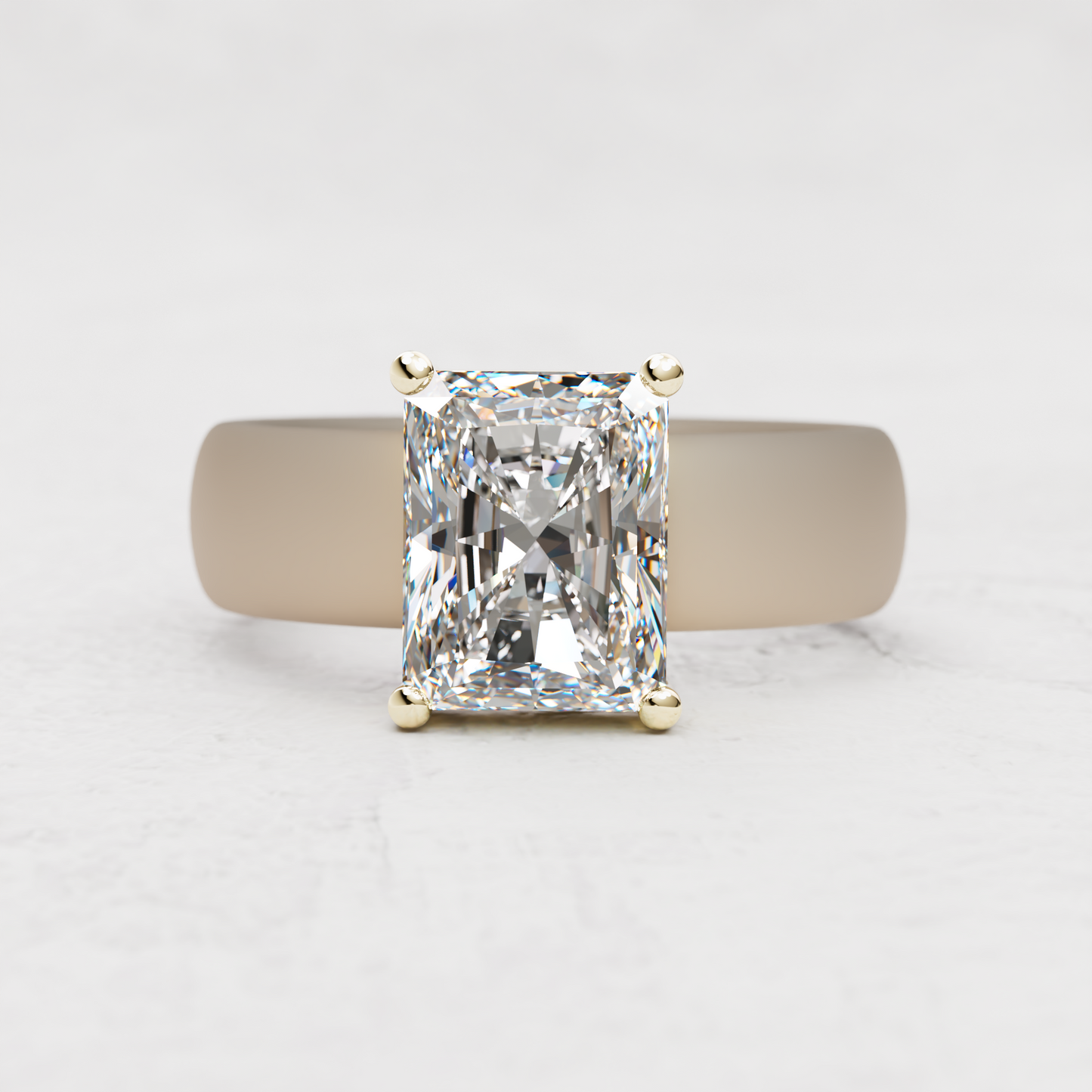 Radiant Moissanite Silicone Ring | 3 Carat