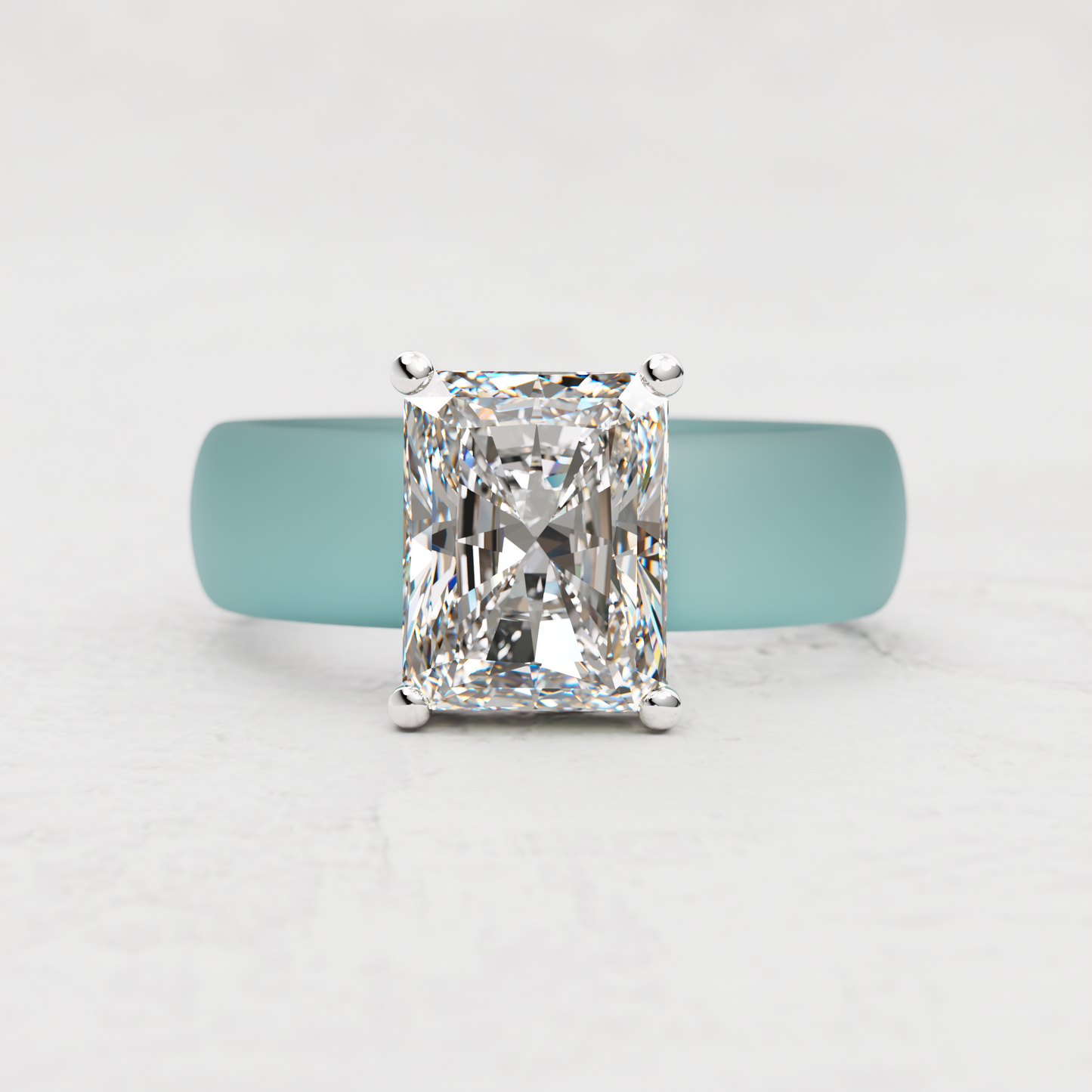 Radiant Moissanite Silicone Ring | 3 Carat