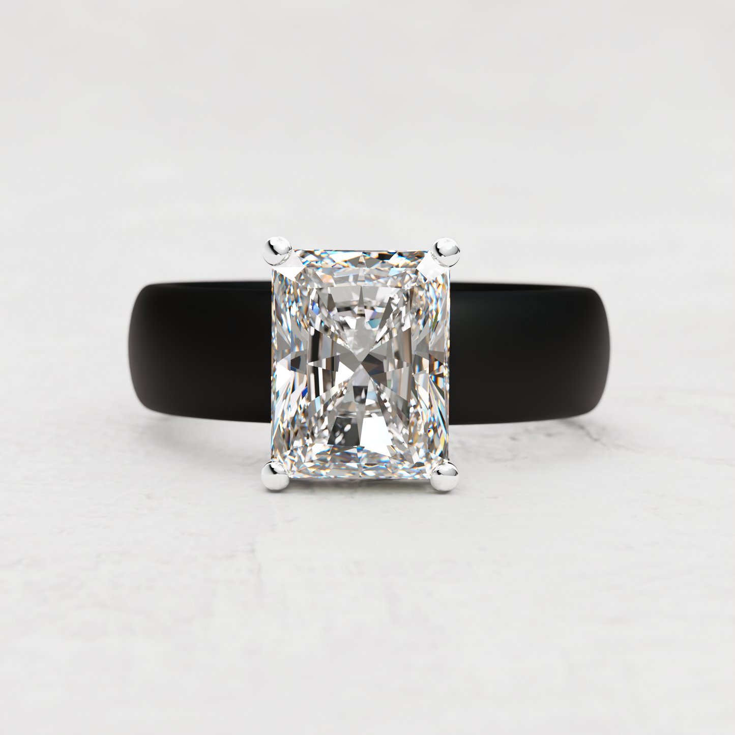 Radiant Moissanite Silicone Ring | 3 Carat