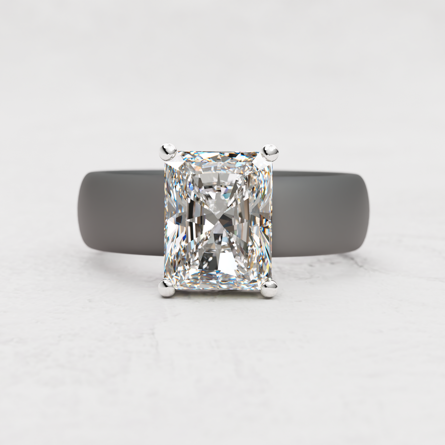 Radiant Moissanite Silicone Ring | 3 Carat