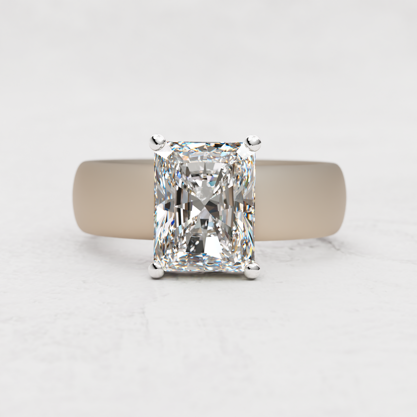 Radiant Moissanite Silicone Ring | 3 Carat