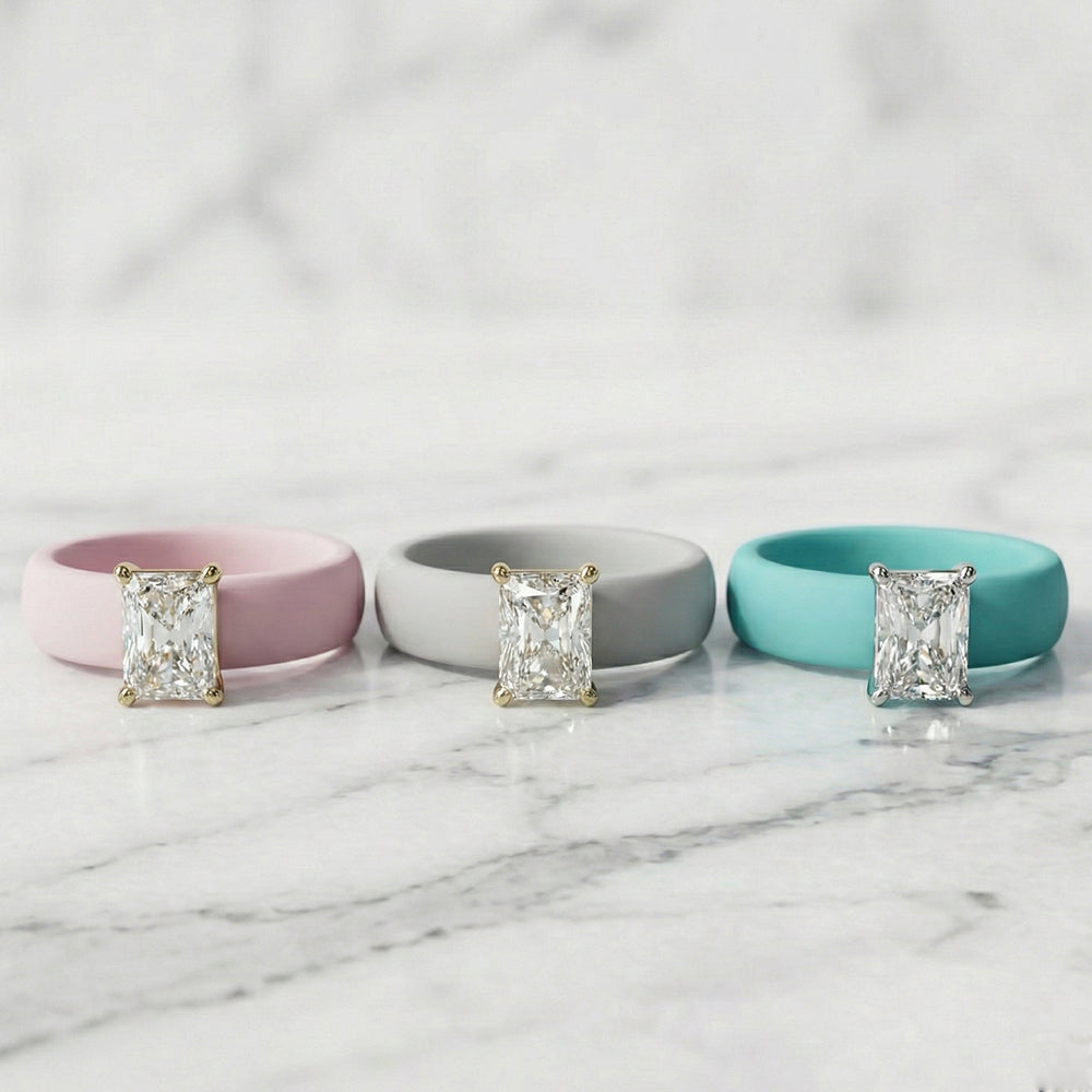 Radiant Diamond Silicone Ring | 1 Carat