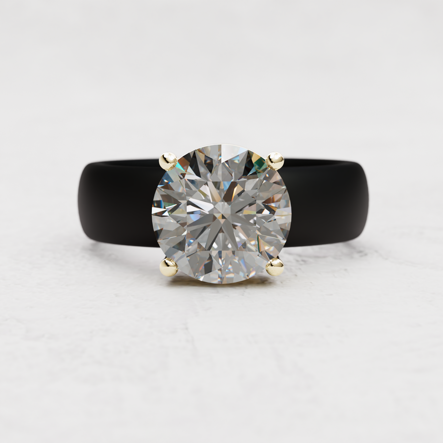 Round Moissanite Silicone Ring | 3 Carat