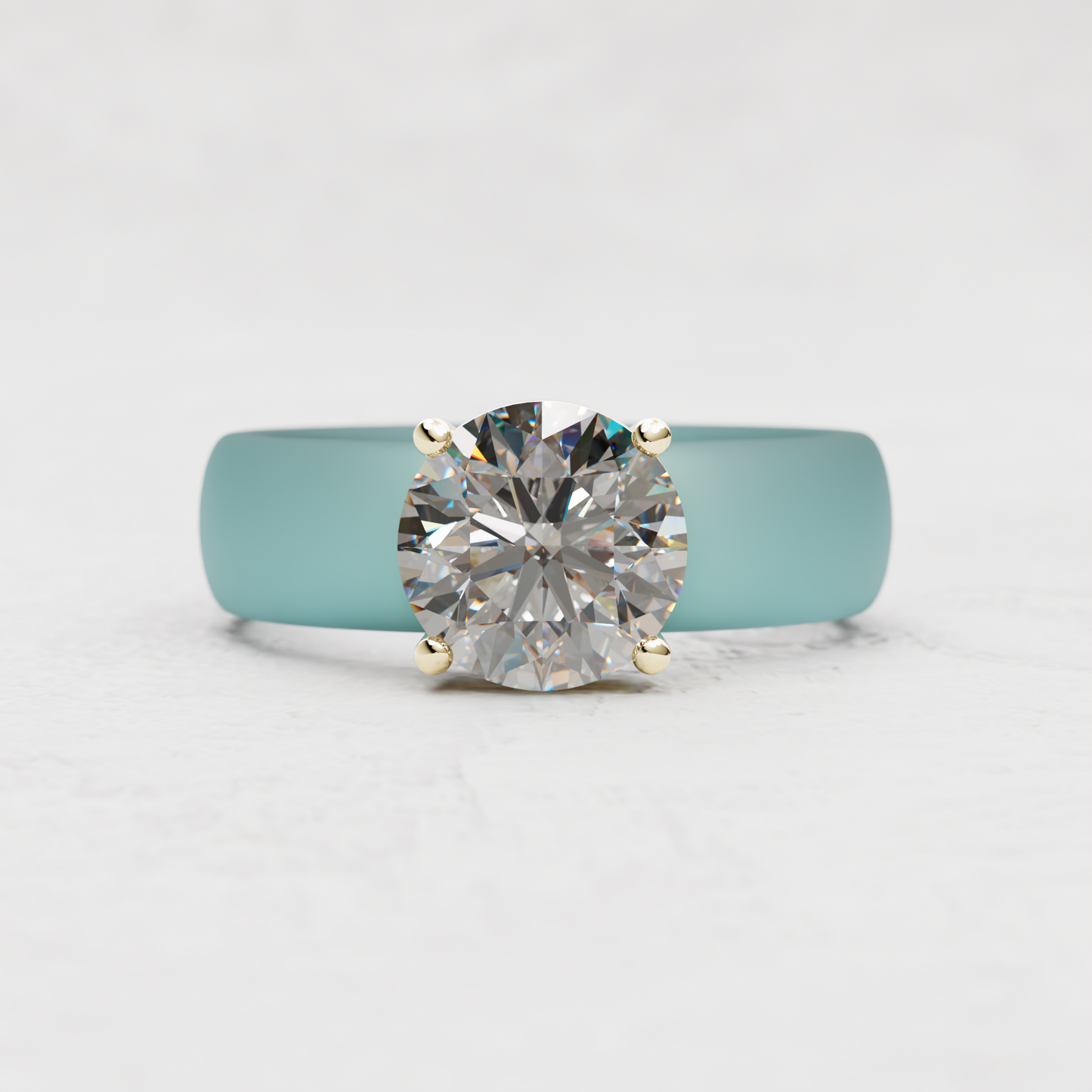 Round Moissanite Silicone Ring | 2 Carat