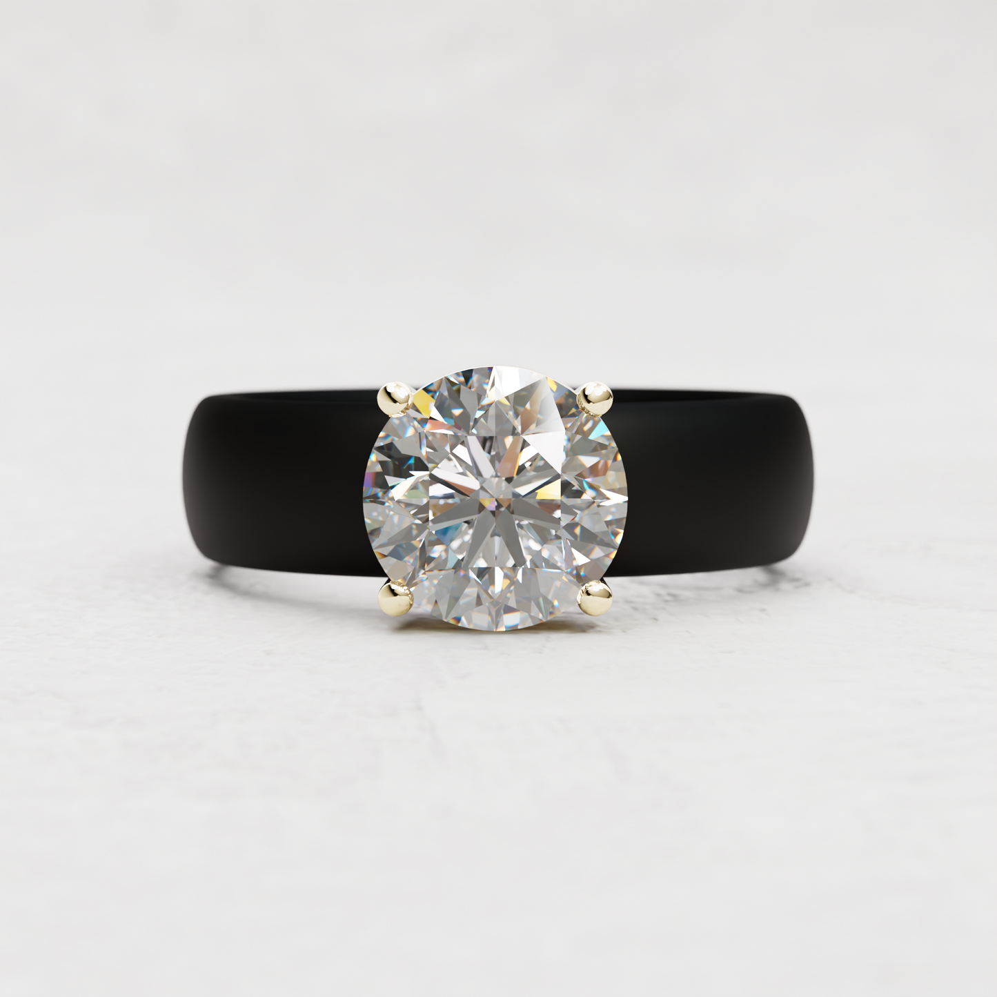 Round Moissanite Silicone Ring | 2 Carat