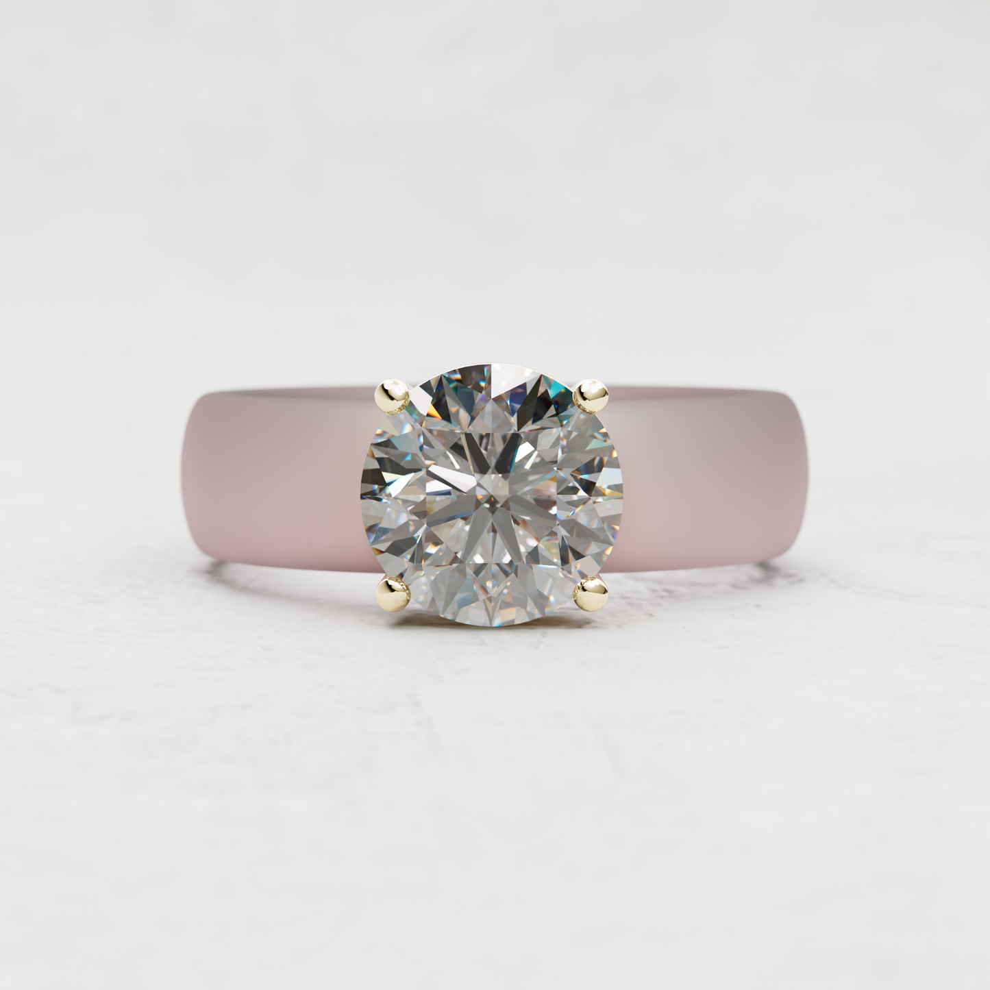 Round Moissanite Silicone Ring | 2 Carat